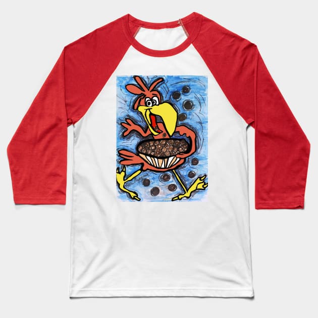 Cocoa Puffs Sonny the Cuckoo Bird Baseball T-Shirt by TheArtQueenOfMichigan 